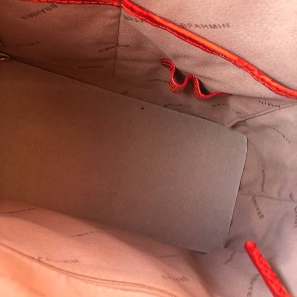 Brahmin Duxbury Satchel Amaryllis Orange NWT - Picture 7 of 7